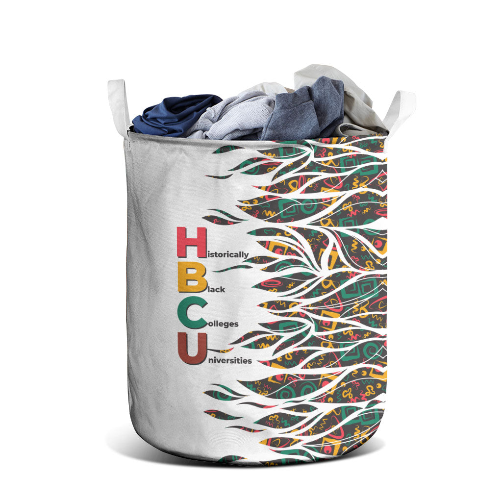 Historically Black Colleges Universities HBCU Laundry Basket Pan African Colors Tribal Pattern Typography