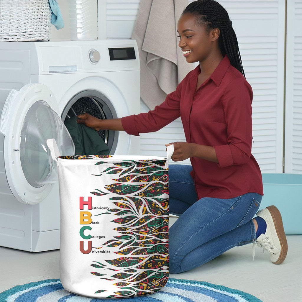 Historically Black Colleges Universities HBCU Laundry Basket Pan African Colors Tribal Pattern Typography
