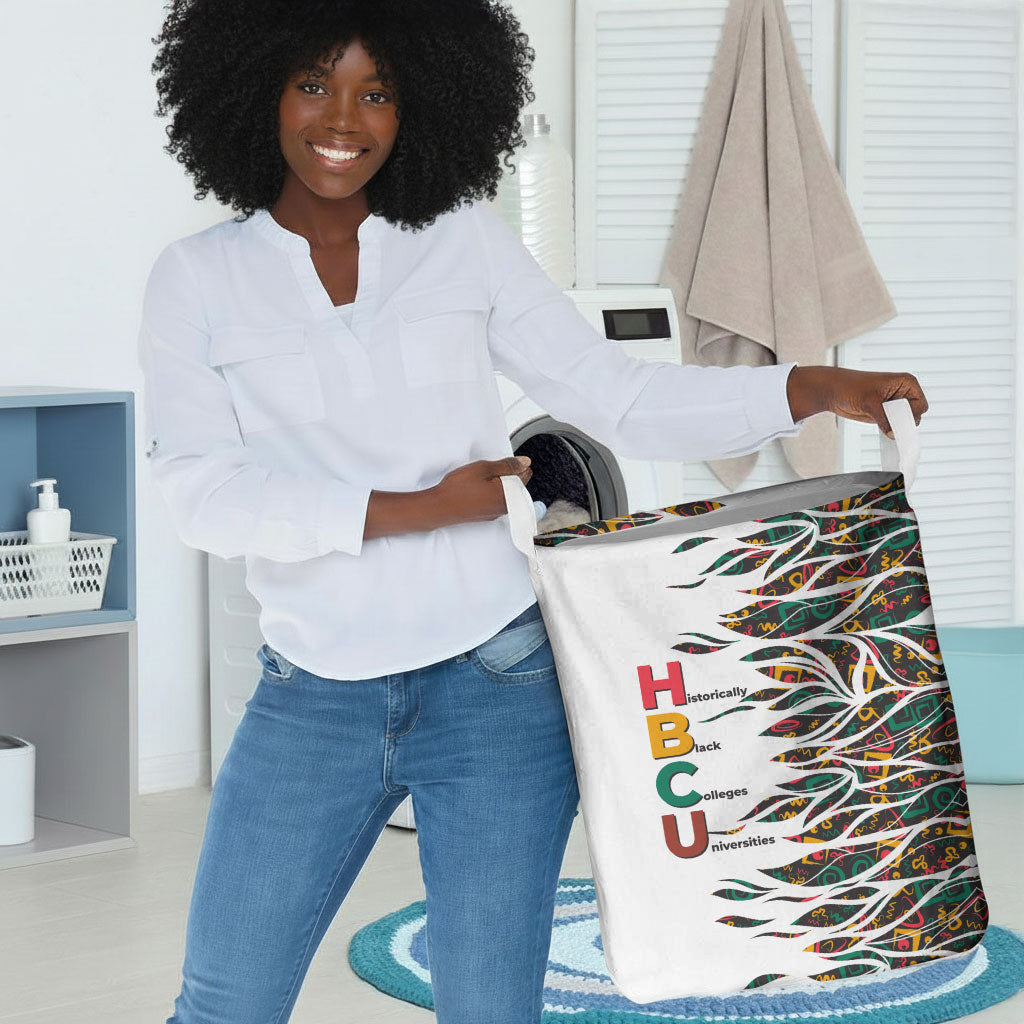Historically Black Colleges Universities HBCU Laundry Basket Pan African Colors Tribal Pattern Typography