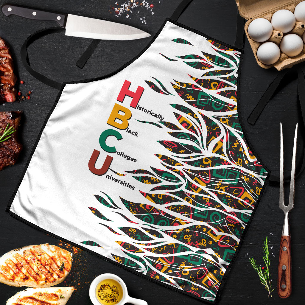 Historically Black Colleges Universities HBCU Apron Pan African Colors Tribal Pattern Typography