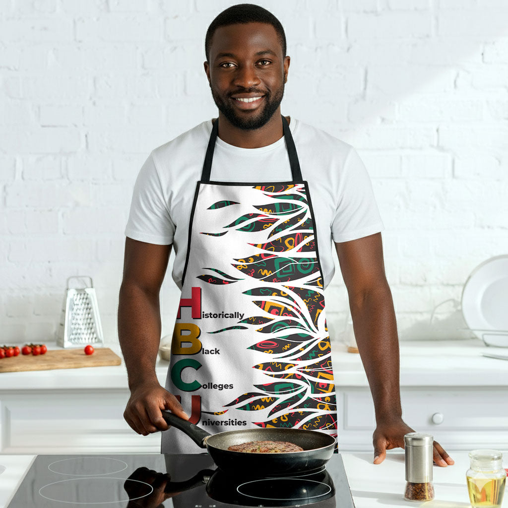 Historically Black Colleges Universities HBCU Apron Pan African Colors Tribal Pattern Typography