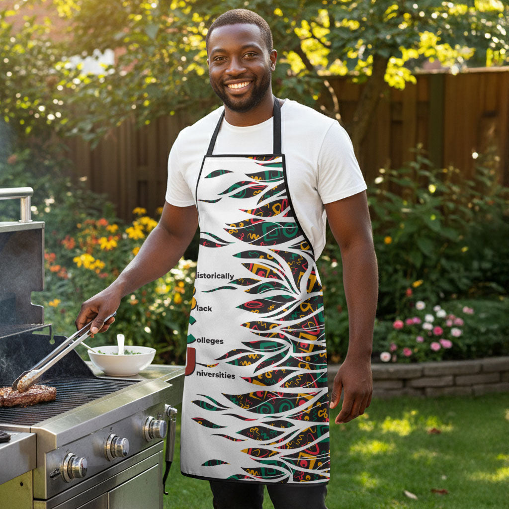 Historically Black Colleges Universities HBCU Apron Pan African Colors Tribal Pattern Typography