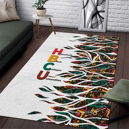 Historically Black Colleges Universities HBCU Area Rug Pan African Colors Tribal Pattern Typography
