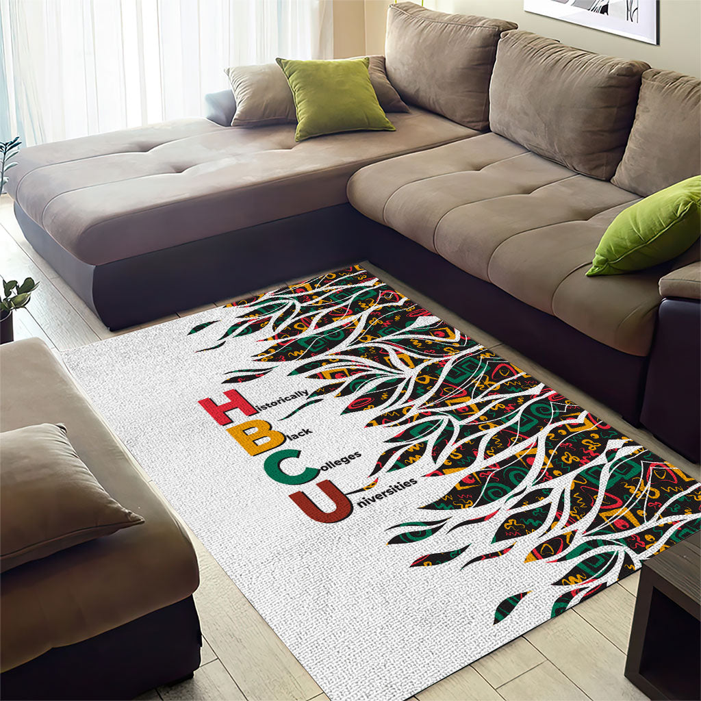 Historically Black Colleges Universities HBCU Area Rug Pan African Colors Tribal Pattern Typography