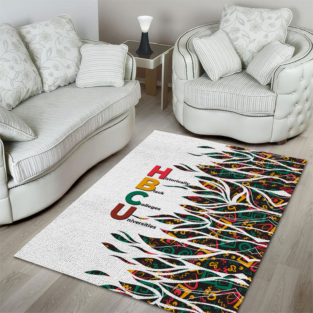 Historically Black Colleges Universities HBCU Area Rug Pan African Colors Tribal Pattern Typography