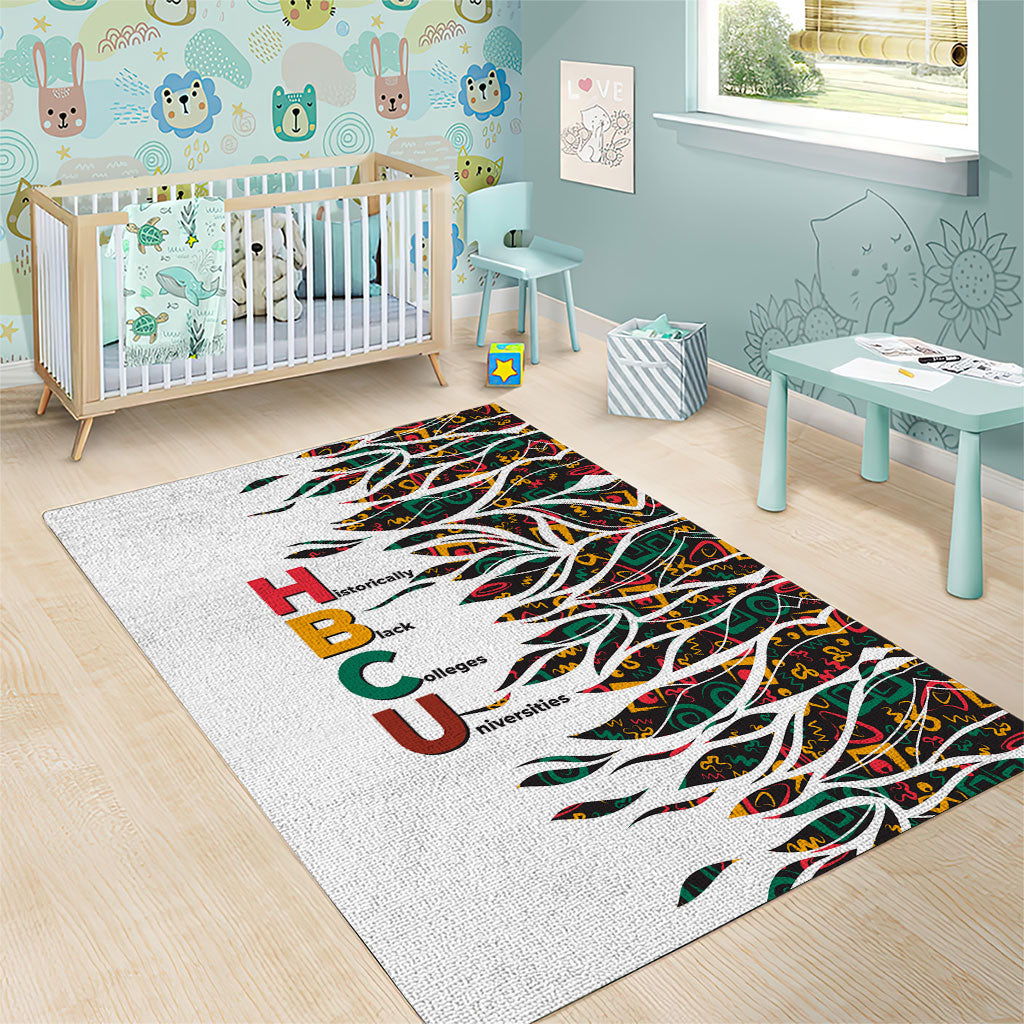 Historically Black Colleges Universities HBCU Area Rug Pan African Colors Tribal Pattern Typography
