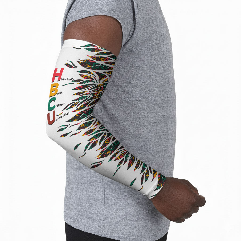 Historically Black Colleges Universities HBCU Arm Sleeves Pan African Colors Tribal Pattern Typography