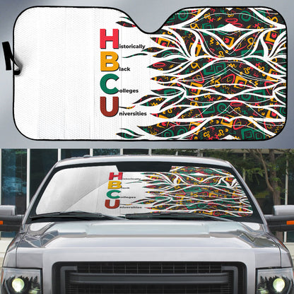 Historically Black Colleges Universities HBCU Auto Sun Shade Pan African Colors Tribal Pattern Typography