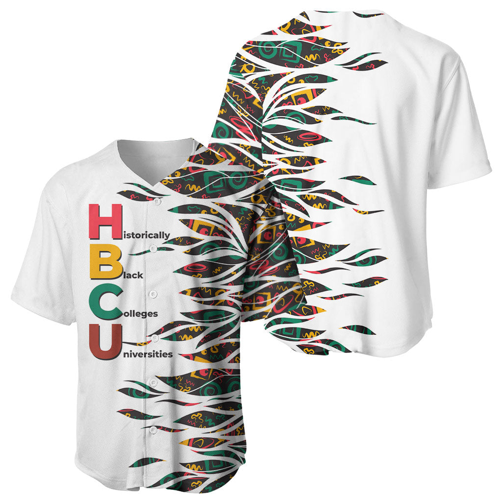 Historically Black Colleges Universities HBCU Baseball Jersey Pan African Colors Tribal Pattern Typography
