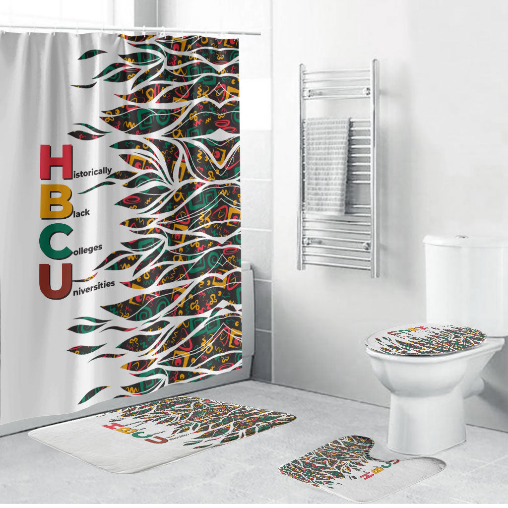 Historically Black Colleges Universities HBCU Bathroom Set Pan African Colors Tribal Pattern Typography