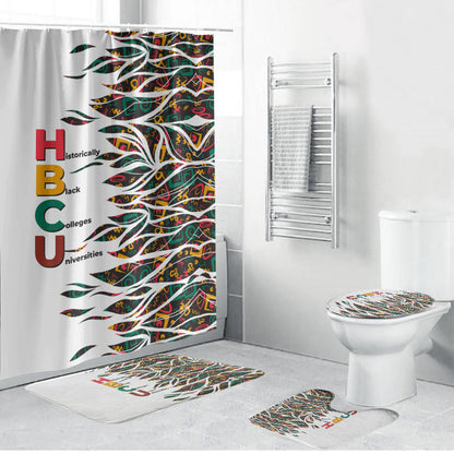 Historically Black Colleges Universities HBCU Bathroom Set Pan African Colors Tribal Pattern Typography