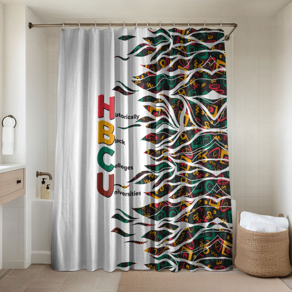 Historically Black Colleges Universities HBCU Bathroom Set Pan African Colors Tribal Pattern Typography
