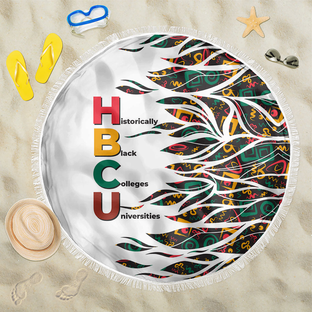 Historically Black Colleges Universities HBCU Beach Blanket Pan African Colors Tribal Pattern Typography