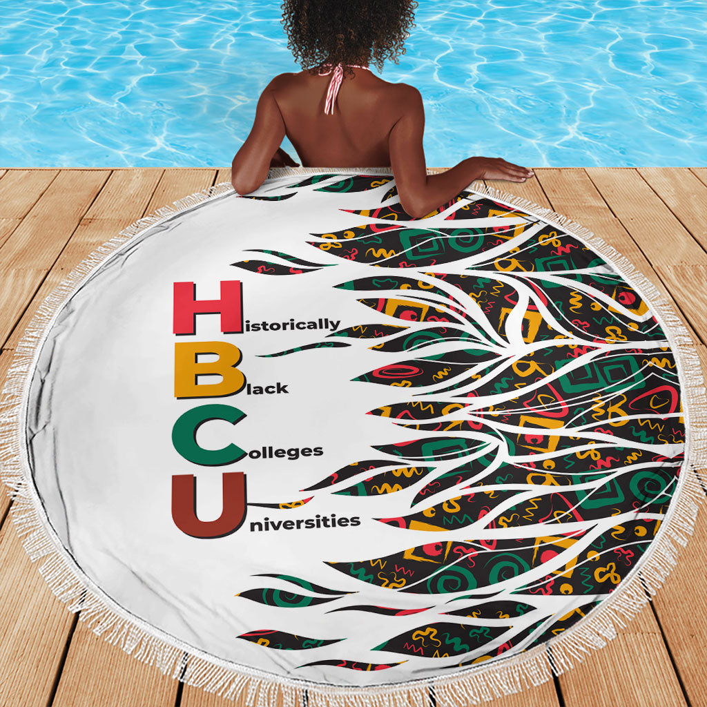 Historically Black Colleges Universities HBCU Beach Blanket Pan African Colors Tribal Pattern Typography