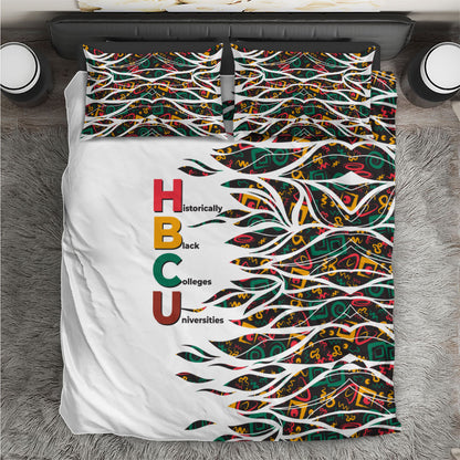 Historically Black Colleges Universities HBCU Bedding Set Pan African Colors Tribal Pattern Typography