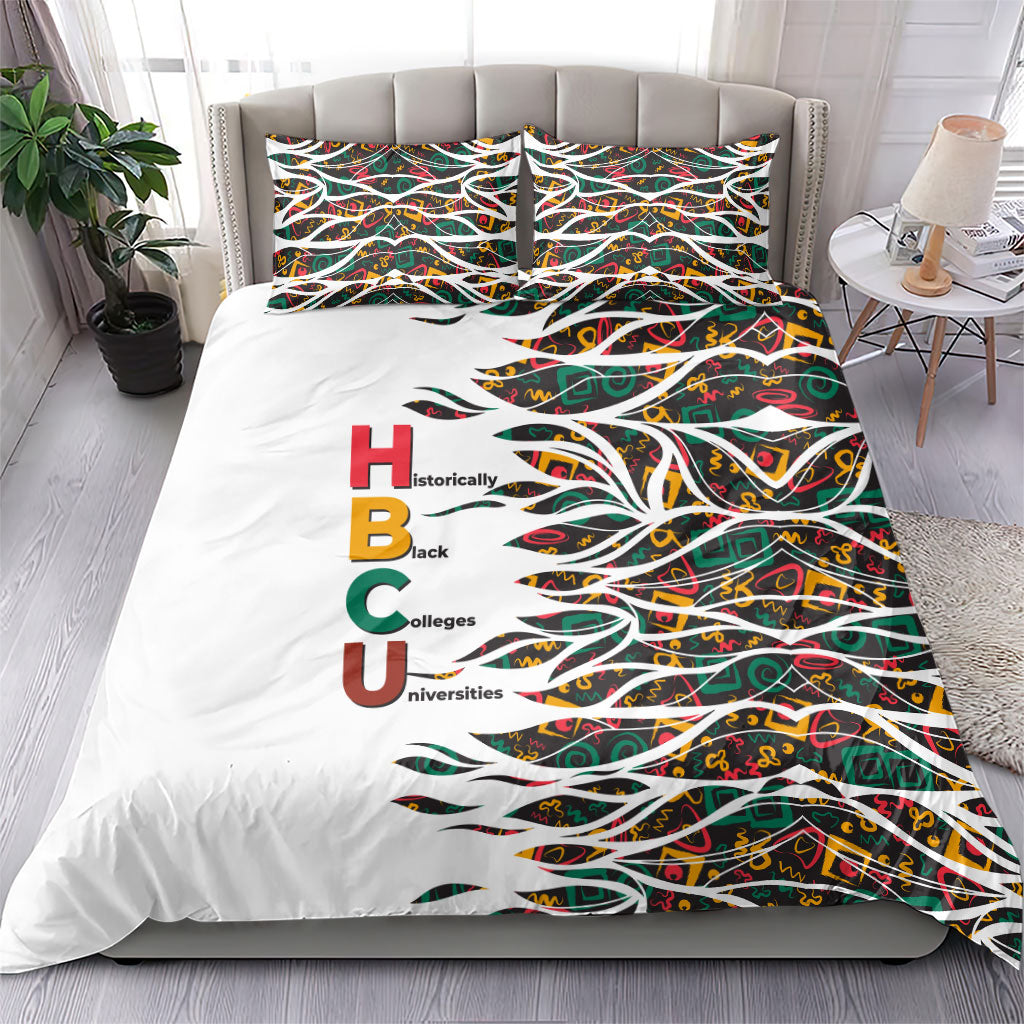 Historically Black Colleges Universities HBCU Bedding Set Pan African Colors Tribal Pattern Typography