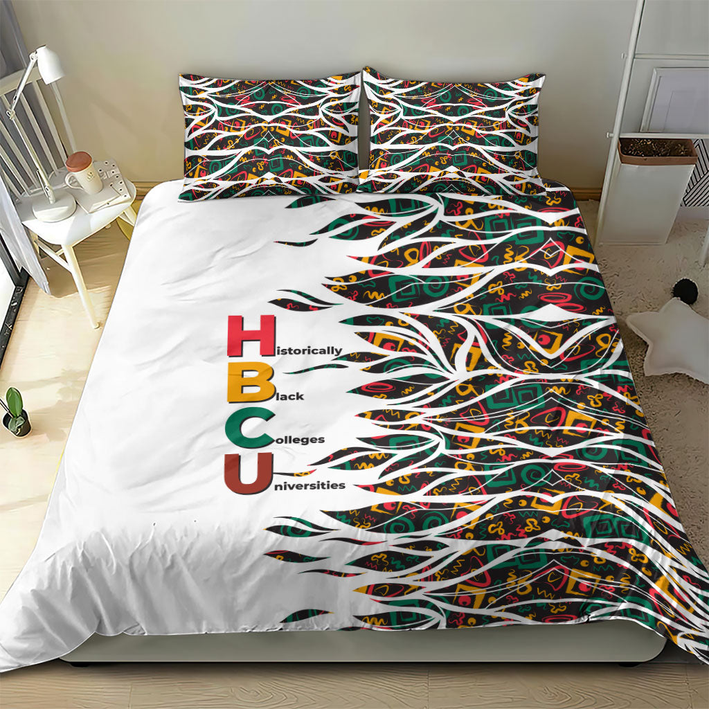 Historically Black Colleges Universities HBCU Bedding Set Pan African Colors Tribal Pattern Typography