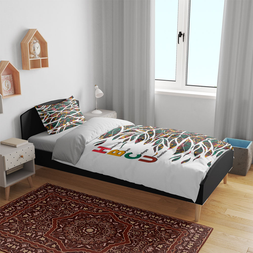 Historically Black Colleges Universities HBCU Bedding Set Pan African Colors Tribal Pattern Typography