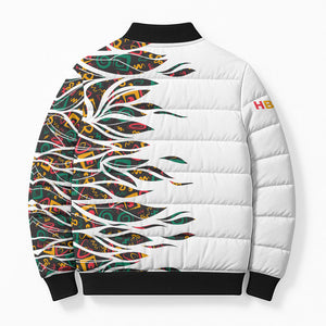 Historically Black Colleges Universities HBCU Bomber Puffer Jacket Pan African Colors Tribal Pattern Typography