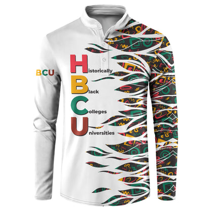 Historically Black Colleges Universities HBCU Button Sweatshirt Pan African Colors Tribal Pattern Typography