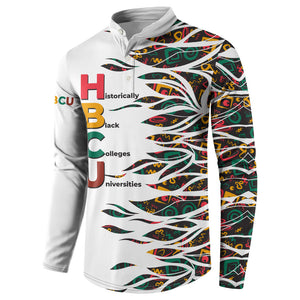 Historically Black Colleges Universities HBCU Button Sweatshirt Pan African Colors Tribal Pattern Typography