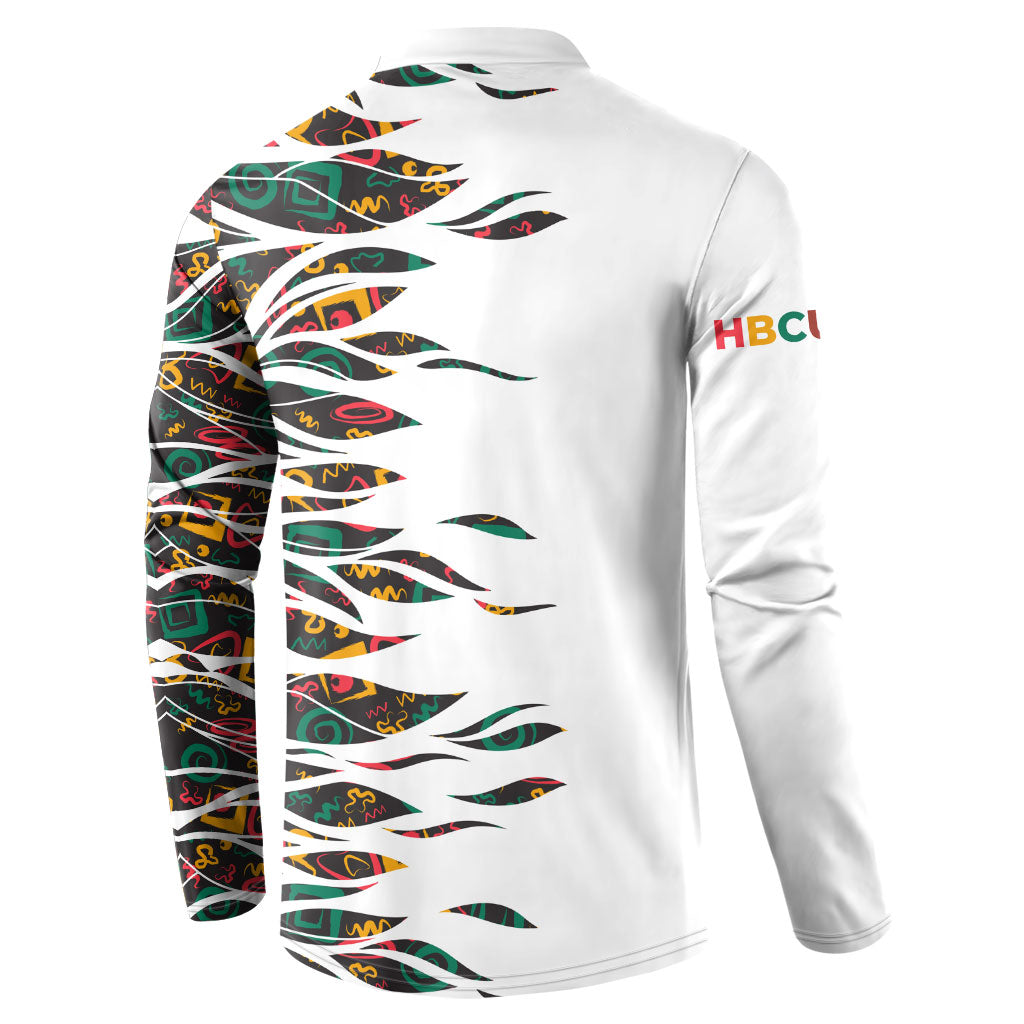 Historically Black Colleges Universities HBCU Button Sweatshirt Pan African Colors Tribal Pattern Typography
