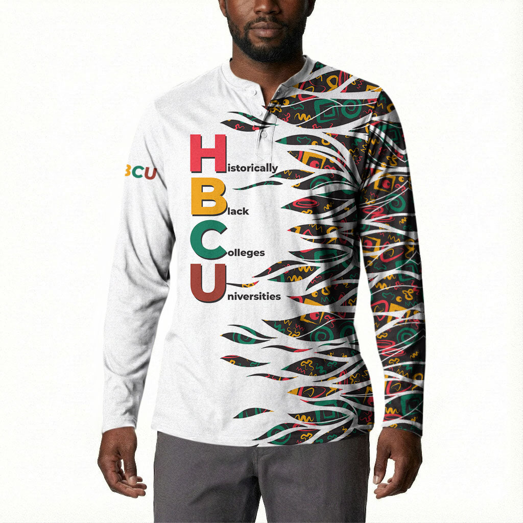 Historically Black Colleges Universities HBCU Button Sweatshirt Pan African Colors Tribal Pattern Typography