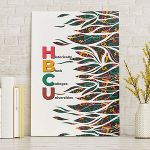 Historically Black Colleges Universities HBCU Canvas Wall Art Pan African Colors Tribal Pattern Typography