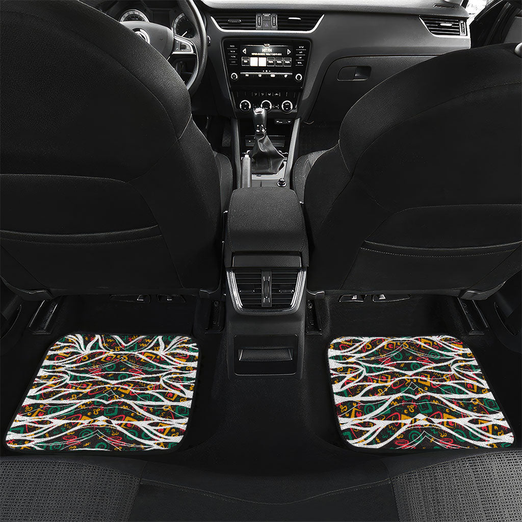 Historically Black Colleges Universities HBCU Car Mats Pan African Colors Tribal Pattern Typography