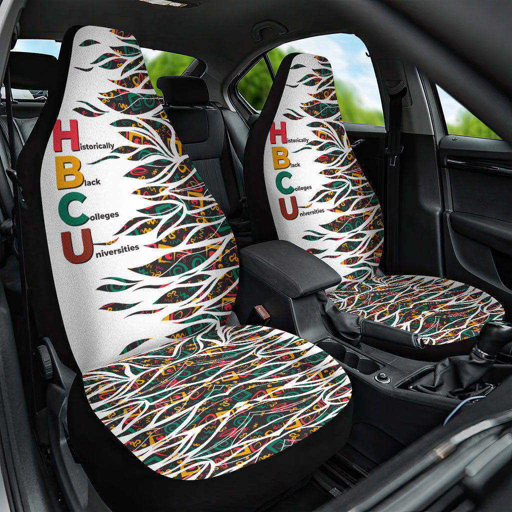 Historically Black Colleges Universities HBCU Car Seat Cover Pan African Colors Tribal Pattern Typography