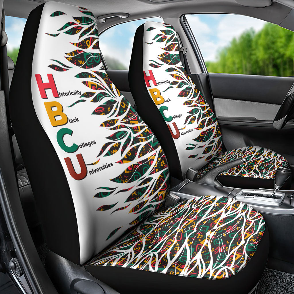 Historically Black Colleges Universities HBCU Car Seat Cover Pan African Colors Tribal Pattern Typography