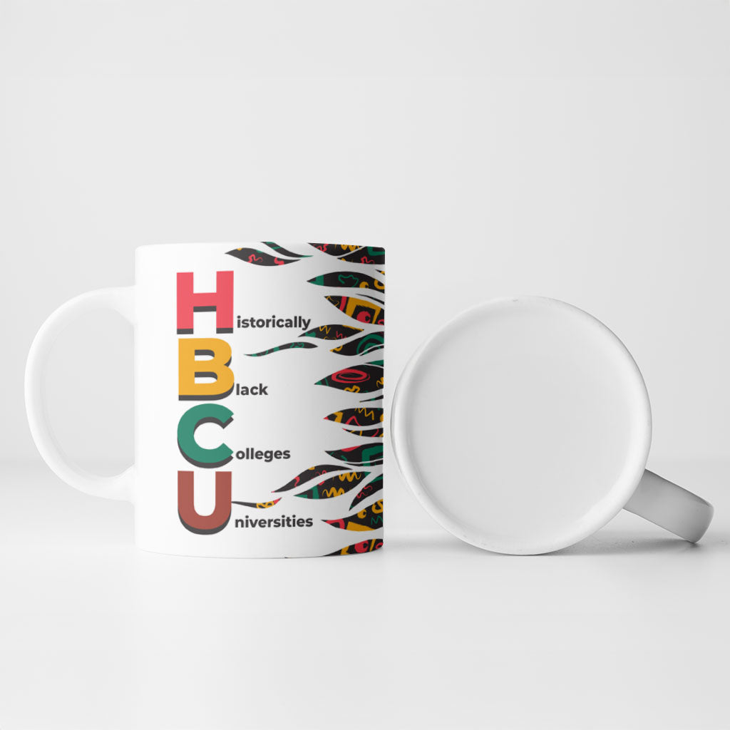 Historically Black Colleges Universities HBCU Ceramic Mug Pan African Colors Tribal Pattern Typography