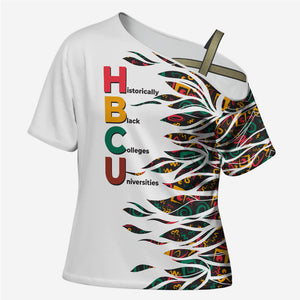 Historically Black Colleges Universities HBCU Cross Shoulder Shirt Pan African Colors Tribal Pattern Typography