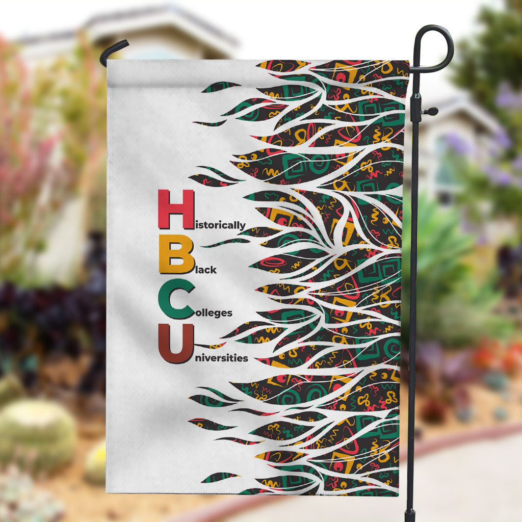 Historically Black Colleges Universities HBCU Garden Flag Pan African Colors Tribal Pattern Typography