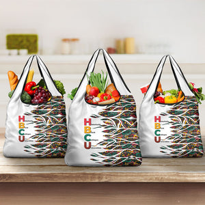 Historically Black Colleges Universities HBCU Grocery Bag Pan African Colors Tribal Pattern Typography
