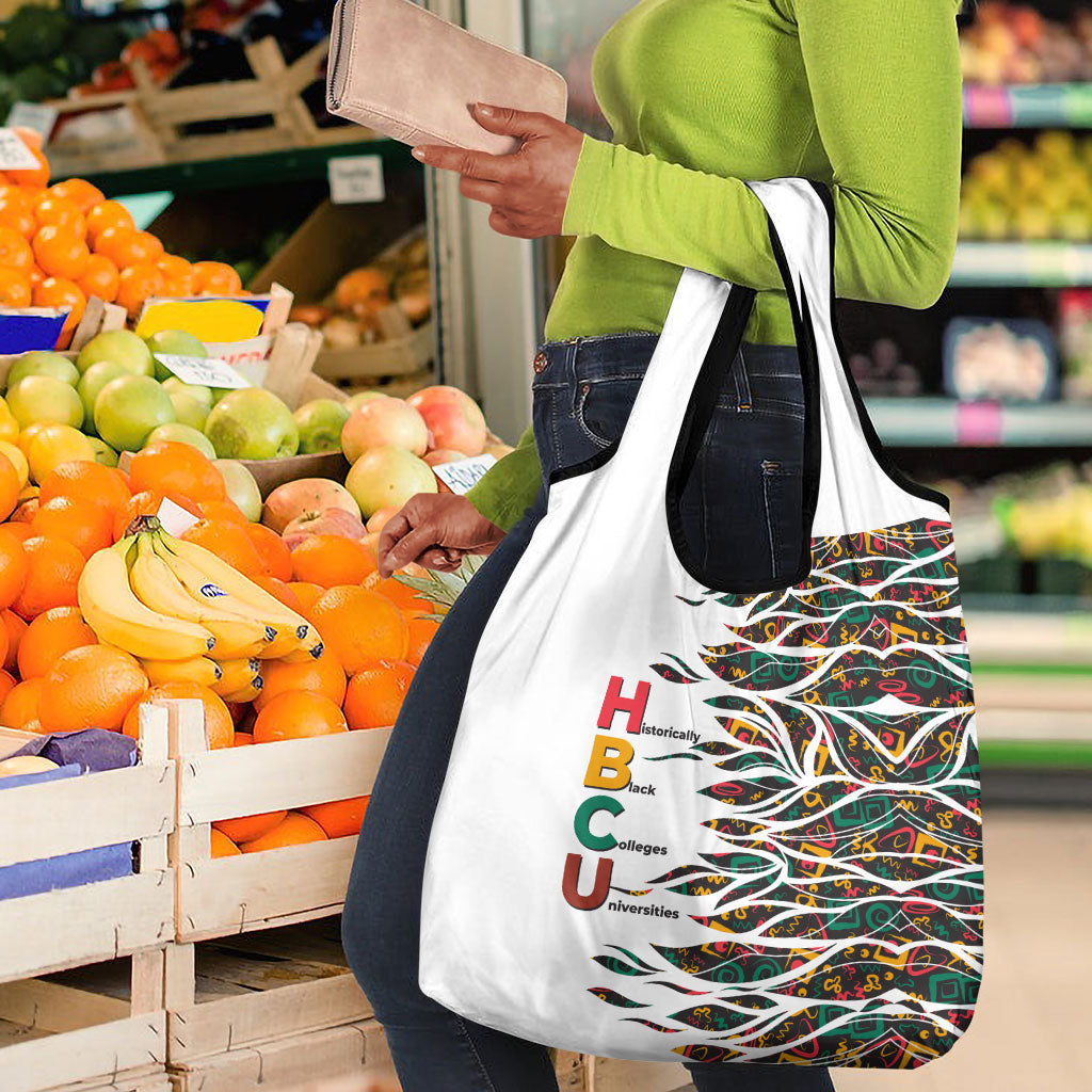 Historically Black Colleges Universities HBCU Grocery Bag Pan African Colors Tribal Pattern Typography