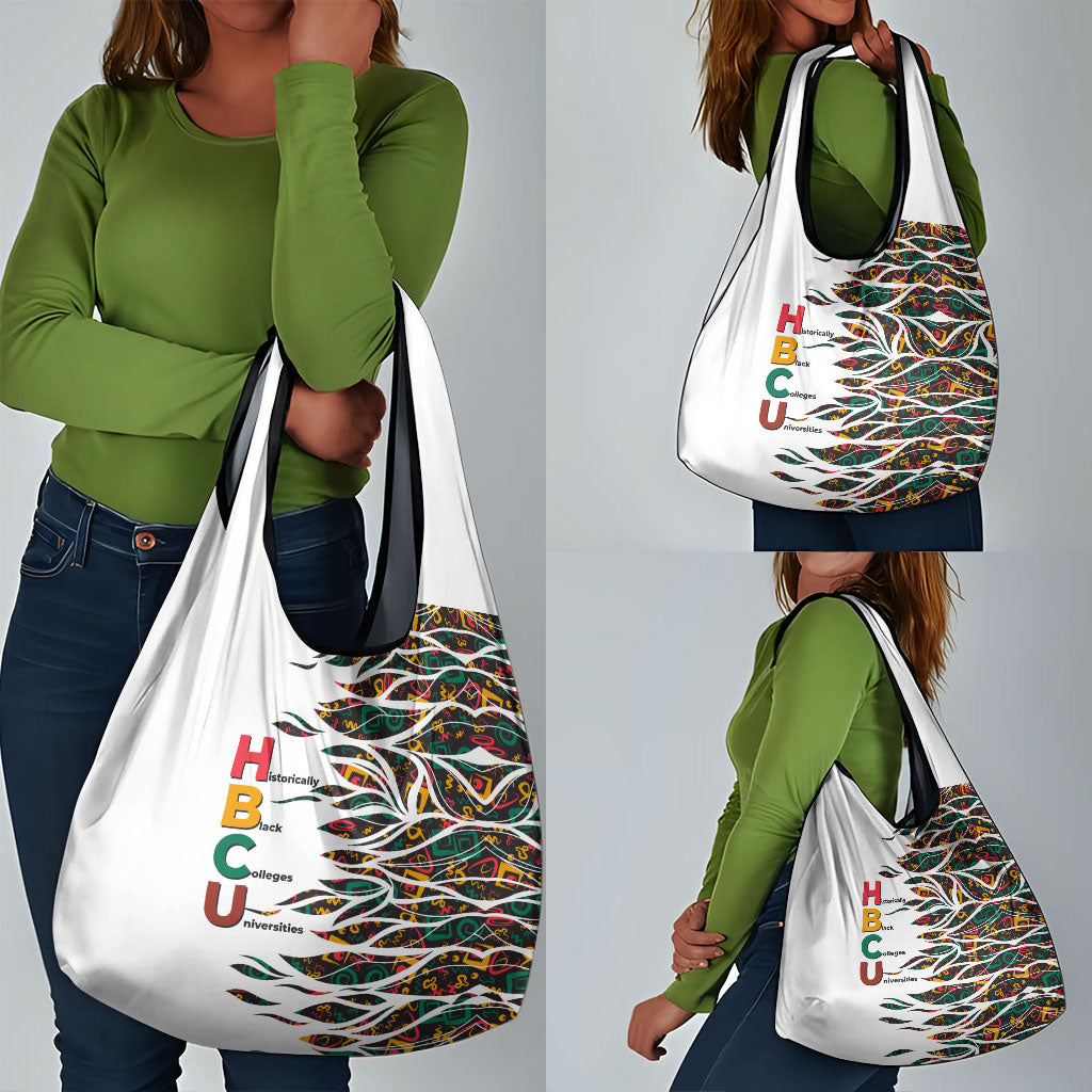Historically Black Colleges Universities HBCU Grocery Bag Pan African Colors Tribal Pattern Typography