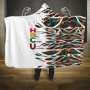 Historically Black Colleges Universities HBCU Hooded Blanket Pan African Colors Tribal Pattern Typography