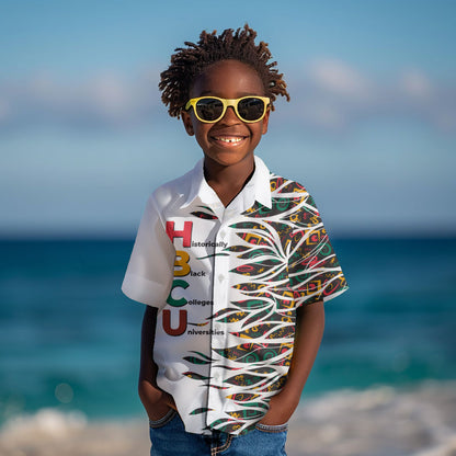 Historically Black Colleges Universities HBCU Kid Hawaiian Shirt Pan African Colors Tribal Pattern Typography