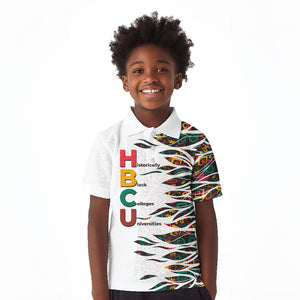 Historically Black Colleges Universities HBCU Kid Polo Shirt Pan African Colors Tribal Pattern Typography
