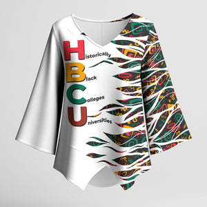 Historically Black Colleges Universities HBCU Kimono Sleeve Blouse Pan African Colors Tribal Pattern Typography
