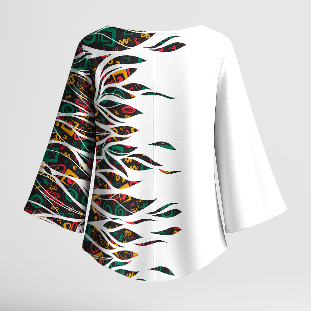 Historically Black Colleges Universities HBCU Kimono Sleeve Blouse Pan African Colors Tribal Pattern Typography