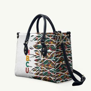 Historically Black Colleges Universities HBCU Leather Bag Pan African Colors Tribal Pattern Typography
