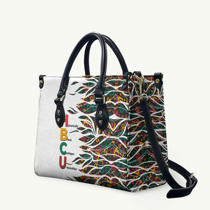 Historically Black Colleges Universities HBCU Leather Bag Pan African Colors Tribal Pattern Typography