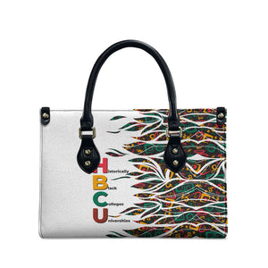 Historically Black Colleges Universities HBCU Leather Bag Pan African Colors Tribal Pattern Typography