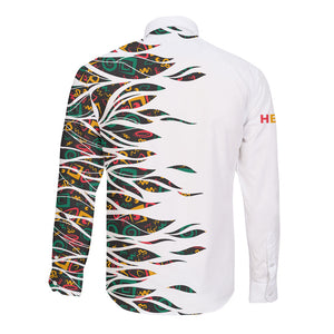 Historically Black Colleges Universities HBCU Long Sleeve Button Shirt Pan African Colors Tribal Pattern Typography