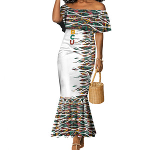 Historically Black Colleges Universities HBCU Mermaid Dress Pan African Colors Tribal Pattern Typography