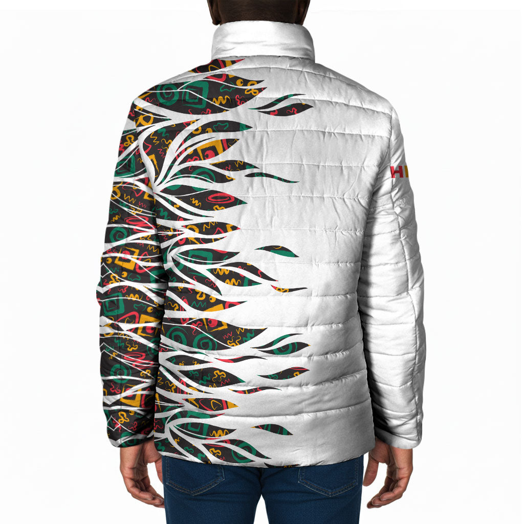 Historically Black Colleges Universities HBCU Padded Jacket Pan African Colors Tribal Pattern Typography