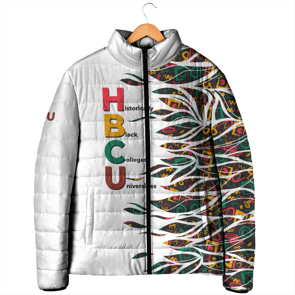 Historically Black Colleges Universities HBCU Padded Jacket Pan African Colors Tribal Pattern Typography