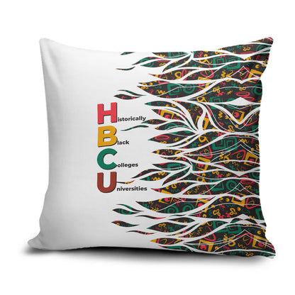 Historically Black Colleges Universities HBCU Pillow Cover Pan African Colors Tribal Pattern Typography